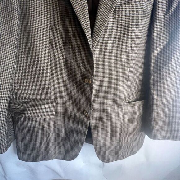 Croft & Barrow Brown Houndstooth Dressy Sports Coat Blazer Men's Size 42R - Picture 4 of 10